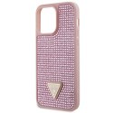Guess GUHCP14XHDGTPP iPhone 14 Pro Max 6.7" różowy/pink hardcase Rhinestone Triangle