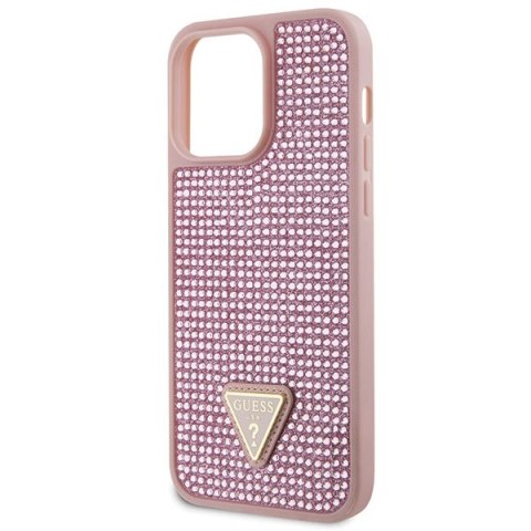 Guess GUHCP14XHDGTPP iPhone 14 Pro Max 6.7" różowy/pink hardcase Rhinestone Triangle