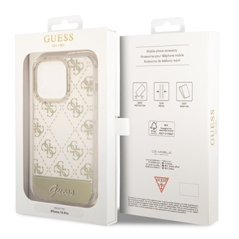 Guess GUHCP14XHG4MHG iPhone 14 Pro Max 6,7" złoty/gold hardcase 4G Pattern Script