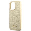 Guess GUHCP14XHGGSHD iPhone 14 Pro Max 6,7" złoty/gold hard case Glitter Script