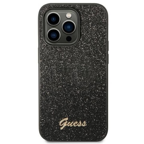 Guess GUHCP14XHGGSHK iPhone 14 Pro Max 6,7" czarny/black hard case Glitter Script