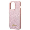 Guess GUHCP14XHGGSHP iPhone 14 Pro Max 6,7" różowy/pink hard case Glitter Script