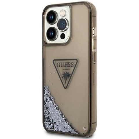 Guess GUHCP14XLFCTPK iPhone 14 Pro Max 6,7" czarny/black hardcase Liquid Glitter Palm Collection