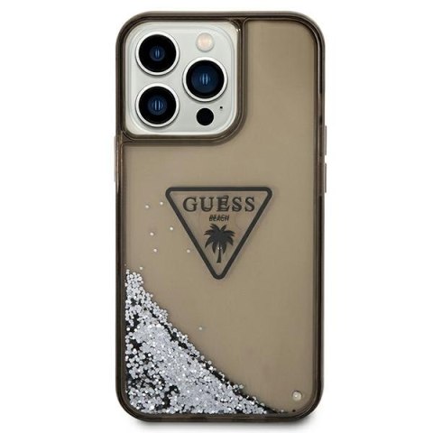 Guess GUHCP14XLFCTPK iPhone 14 Pro Max 6,7" czarny/black hardcase Liquid Glitter Palm Collection