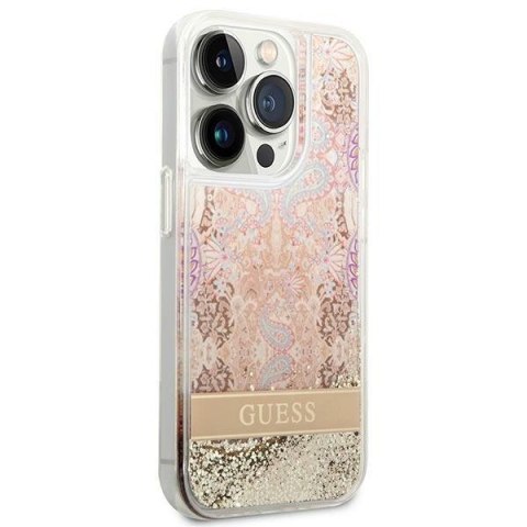 Guess GUHCP14XLFLSD iPhone 14 Pro Max 6,7" złoty/gold hardcase Paisley Liquid Glitter