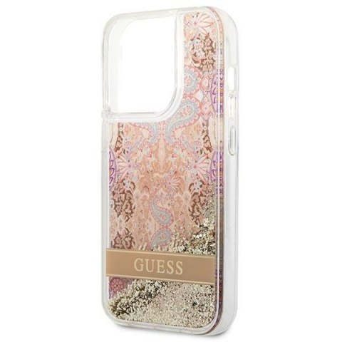 Guess GUHCP14XLFLSD iPhone 14 Pro Max 6,7" złoty/gold hardcase Paisley Liquid Glitter