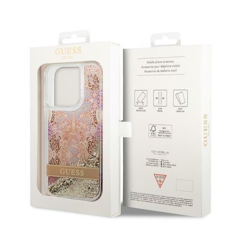 Guess GUHCP14XLFLSD iPhone 14 Pro Max 6,7" złoty/gold hardcase Paisley Liquid Glitter