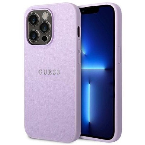 Guess GUHCP14XPSASBPU iPhone 14 Pro Max 6,7" fioletowy/purple Saffiano Strap