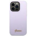 Guess GUHCP14XSLSMU iPhone 14 Pro Max 6,7" fioletowy/purple hard case Silicone Vintage Gold Logo