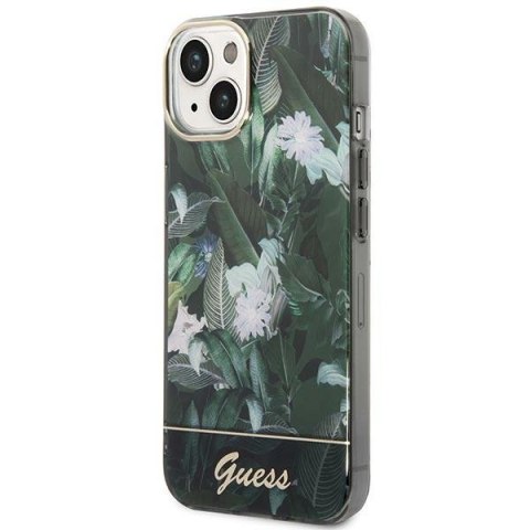 Guess GUHCP14SHGJGHA iPhone 14 / 15 / 13 6.1" zielony/green hardcase Jungle Collection