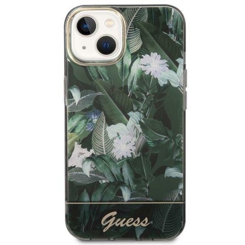 Guess GUHCP14SHGJGHA iPhone 14 / 15 / 13 6.1" zielony/green hardcase Jungle Collection