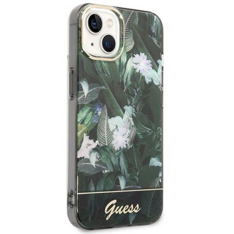 Guess GUHCP14SHGJGHA iPhone 14 / 15 / 13 6.1" zielony/green hardcase Jungle Collection