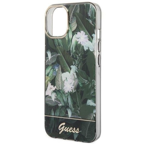 Guess GUHCP14SHGJGHA iPhone 14 / 15 / 13 6.1" zielony/green hardcase Jungle Collection
