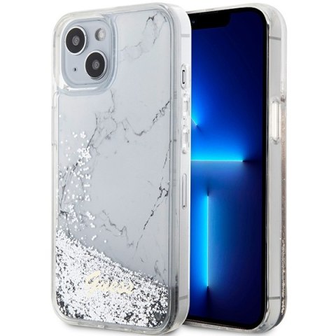 Guess GUHCP14SLCSGSGH iPhone 14 6.1" biały/white hardcase Liquid Glitter Marble