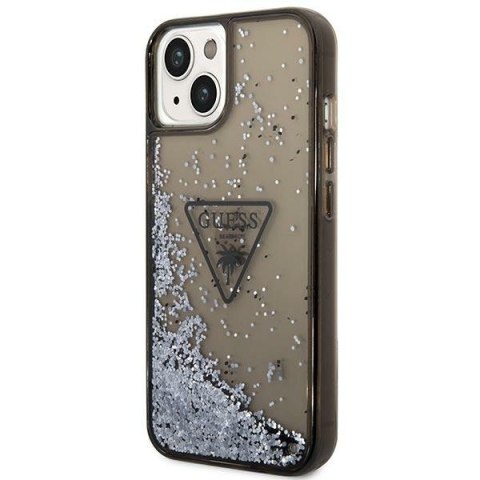 Guess GUHCP14SLFCTPK iPhone 14 6,1" czarny/black hardcase Liquid Glitter Palm Collection