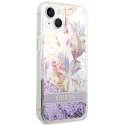 Guess GUHCP14SLFLSU iPhone 14 6,1" fioletowy/purple hardcase Flower Liquid Glitter