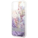 Guess GUHCP14SLFLSU iPhone 14 6,1" fioletowy/purple hardcase Flower Liquid Glitter