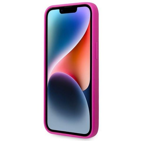 Guess GUHCP14SSLSMF iPhone 14 / 15 / 13 6.1" fuksja/fuschia hard case Silicone Vintage Gold Logo