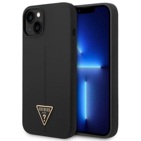 Guess GUHCP14SSLTGK iPhone 14 6,1" czarny/black hardcase Silicone Triangle