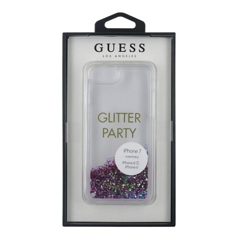 Guess GUHCP7GLUQPU iPhone 6/7/8 /SE 2020 / SE 2022 fioletowy/purple hard case Liquid Glitter Party