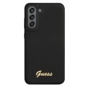 Guess GUHCS21FLSLMGBK S21 FE G990 czarny/black hardcase Silicone Script Metal Logo