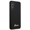 Guess GUHCS21FLSLMGBK S21 FE G990 czarny/black hardcase Silicone Script Metal Logo