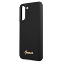 Guess GUHCS21FLSLMGBK S21 FE G990 czarny/black hardcase Silicone Script Metal Logo