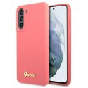 Guess GUHCS21FLSLMGFU S21 FE G990 fuksja/fuchsia hardcase Silicone Script Metal Logo