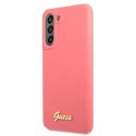 Guess GUHCS21FLSLMGFU S21 FE G990 fuksja/fuchsia hardcase Silicone Script Metal Logo