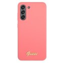 Guess GUHCS21FLSLMGFU S21 FE G990 fuksja/fuchsia hardcase Silicone Script Metal Logo