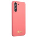 Guess GUHCS21FLSLMGFU S21 FE G990 fuksja/fuchsia hardcase Silicone Script Metal Logo