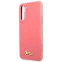 Guess GUHCS21FLSLMGFU S21 FE G990 fuksja/fuchsia hardcase Silicone Script Metal Logo