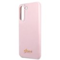 Guess GUHCS21FLSLMGLA S21 FE G990 lawendowy/lavender hardcase Silicone Script Metal Logo