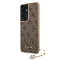 Guess GUHCS21LGF4GBR S21 Ultra G998 brązowy/brown hardcase 4G Charms Collection