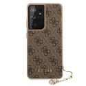 Guess GUHCS21LGF4GBR S21 Ultra G998 brązowy/brown hardcase 4G Charms Collection