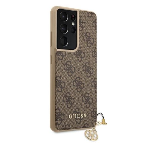 Guess GUHCS21LGF4GBR S21 Ultra G998 brązowy/brown hardcase 4G Charms Collection