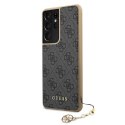 Guess GUHCS21LGF4GGR S21 Ultra G998 szary/grey hardcase 4G Charms Collection