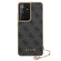 Guess GUHCS21LGF4GGR S21 Ultra G998 szary/grey hardcase 4G Charms Collection