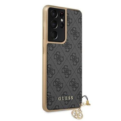 Guess GUHCS21LGF4GGR S21 Ultra G998 szary/grey hardcase 4G Charms Collection