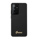 Guess GUHCS21LLSLMGBK S21 Ultra G998 czarny/black hardcase Silicone Script Metal Logo