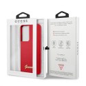 Guess GUHCS21LLSLMGRE S21 Ultra G998 czerwony/red hardcase Silicone Script Metal Logo