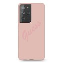 Guess GUHCS21LLSVSPI S21 Ultra G998różowy/pink hardcase Script Vintage