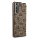 Guess GUHCS21MG4GFBR S21+ G996 brązowy/brown hard case 4G Metal Gold Logo