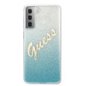 Guess GUHCS21MPCUGLSBL S21+ G996 niebieski/blue hardcase Glitter Gradient Script