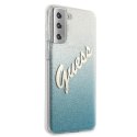 Guess GUHCS21MPCUGLSBL S21+ G996 niebieski/blue hardcase Glitter Gradient Script