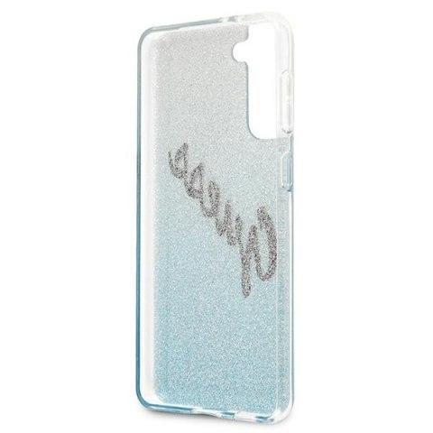 Guess GUHCS21MPCUGLSBL S21+ G996niebieski/blue hardcase Glitter Gradient Script