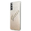 Guess GUHCS21MPCUGLSGO S21+ G996 złoty/gold hardcase Glitter Gradient Script