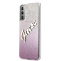 Guess GUHCS21MPCUGLSPI S21+ G996 różowy/pink hardcase Glitter Gradient Script