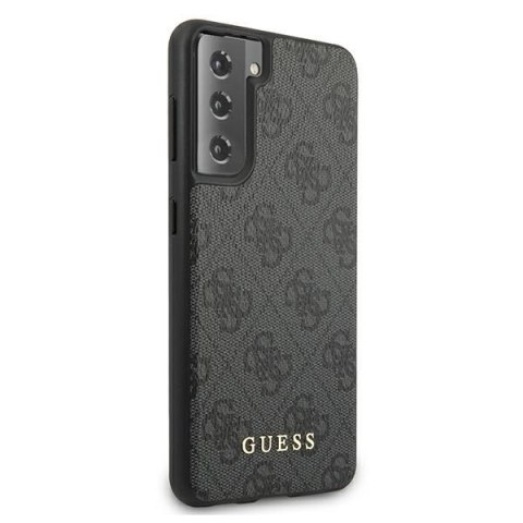 Guess GUHCS21SG4GFGR S21 G991 szary/grey hard case 4G Metal Gold Logo