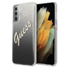 Guess GUHCS21SPCUGLSBK S21 G991 czarny/black hardcase Glitter Gradient Script